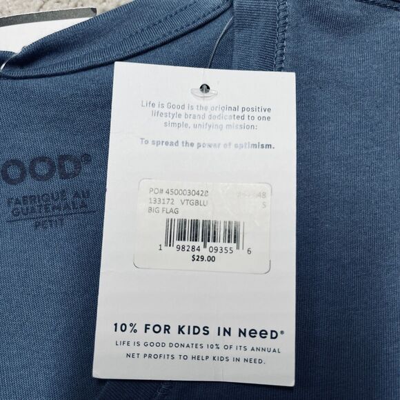 NWT Life Is Good American Flag Womens T-SHIRT Small Short Sleeve Blue USA Tee - Picture 5 of 8